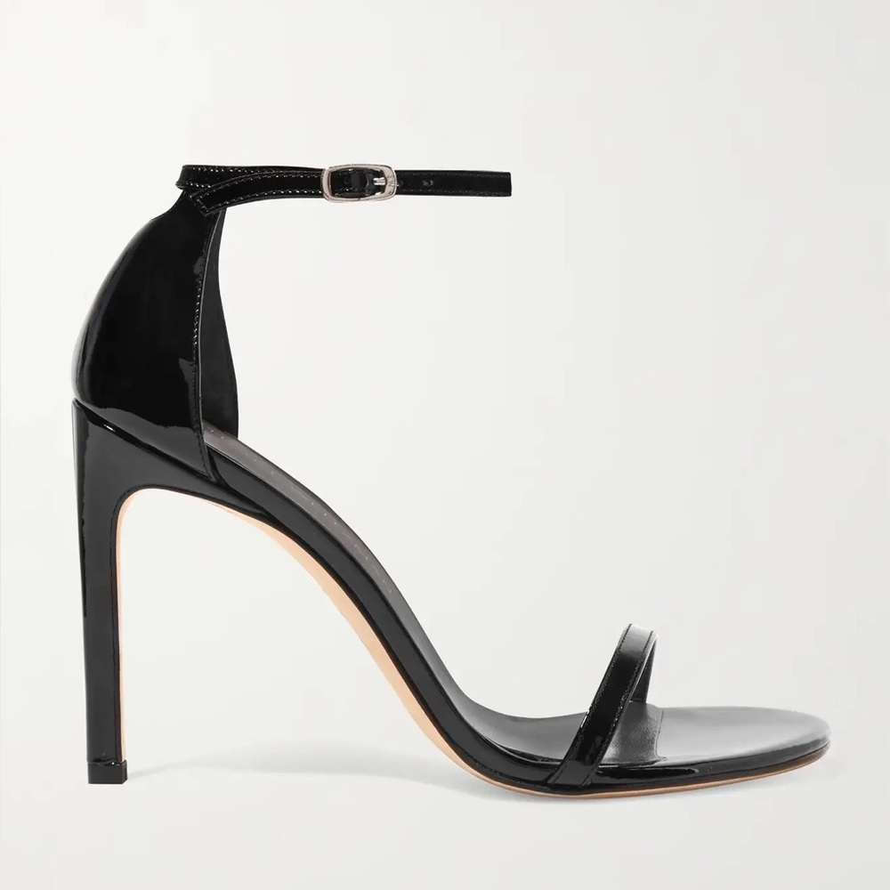 Stuart Weitzman NudistSong Sandal Black Napa Size 7